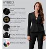 imageHybrid ampamp Company Womens Casual Work Office Dressy Double Lapel Single Button Peplum Comfortable BlazerBlack