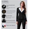 imageHybrid ampamp Company Womens Casual Work Office Dressy Double Lapel Single Button Peplum Comfortable BlazerBlackwhitejk43865