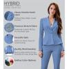 imageHybrid ampamp Company Womens Casual Work Office Dressy Double Lapel Single Button Peplum Comfortable BlazerBlueperiwinkle