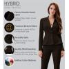 imageHybrid ampamp Company Womens Casual Work Office Dressy Double Lapel Single Button Peplum Comfortable BlazerBrowndressy  Premium Weight