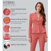imageHybrid ampamp Company Womens Casual Work Office Dressy Double Lapel Single Button Peplum Comfortable BlazerCoraldressy  Premium Weight
