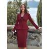 imageHybrid ampamp Company Womens Casual Work Office Dressy Double Lapel Single Button Peplum Comfortable BlazerDark Red