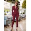 imageHybrid ampamp Company Womens Casual Work Office Dressy Double Lapel Single Button Peplum Comfortable BlazerDark Red