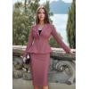 imageHybrid ampamp Company Womens Casual Work Office Dressy Double Lapel Single Button Peplum Comfortable BlazerDark Rose