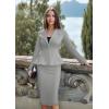 imageHybrid ampamp Company Womens Casual Work Office Dressy Double Lapel Single Button Peplum Comfortable BlazerHeather Grdressy  Premium Weight