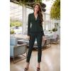 imageHybrid ampamp Company Womens Casual Work Office Dressy Double Lapel Single Button Peplum Comfortable BlazerHuntergreendressy  Premium Weight
