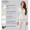 imageHybrid ampamp Company Womens Casual Work Office Dressy Double Lapel Single Button Peplum Comfortable BlazerIvorydressy  Premium Weight