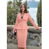imageHybrid ampamp Company Womens Casual Work Office Dressy Double Lapel Single Button Peplum Comfortable BlazerLight Coradressy  Premium Weight