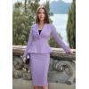 imageHybrid ampamp Company Womens Casual Work Office Dressy Double Lapel Single Button Peplum Comfortable BlazerLilac