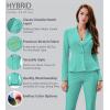 imageHybrid ampamp Company Womens Casual Work Office Dressy Double Lapel Single Button Peplum Comfortable BlazerMintdressy  Premium Weight
