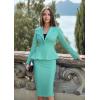 imageHybrid ampamp Company Womens Casual Work Office Dressy Double Lapel Single Button Peplum Comfortable BlazerMintdressy  Premium Weight