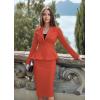 imageHybrid ampamp Company Womens Casual Work Office Dressy Double Lapel Single Button Peplum Comfortable BlazerOrange