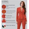 imageHybrid ampamp Company Womens Casual Work Office Dressy Double Lapel Single Button Peplum Comfortable BlazerOrange