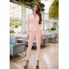 imageHybrid ampamp Company Womens Casual Work Office Dressy Double Lapel Single Button Peplum Comfortable BlazerPeachdressy  Premium Weight