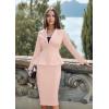 imageHybrid ampamp Company Womens Casual Work Office Dressy Double Lapel Single Button Peplum Comfortable BlazerPeachdressy  Premium Weight