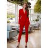 imageHybrid ampamp Company Womens Casual Work Office Dressy Double Lapel Single Button Peplum Comfortable BlazerReddressy  Premium Weight