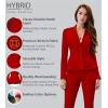 imageHybrid ampamp Company Womens Casual Work Office Dressy Double Lapel Single Button Peplum Comfortable BlazerReddressy  Premium Weight