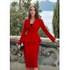 imageHybrid ampamp Company Womens Casual Work Office Dressy Double Lapel Single Button Peplum Comfortable BlazerReddressy  Premium Weight