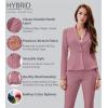 imageHybrid ampamp Company Womens Casual Work Office Dressy Double Lapel Single Button Peplum Comfortable BlazerRose