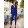 imageHybrid ampamp Company Womens Casual Work Office Dressy Double Lapel Single Button Peplum Comfortable BlazerRoyaldressy  Premium Weight