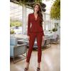 imageHybrid ampamp Company Womens Casual Work Office Dressy Double Lapel Single Button Peplum Comfortable BlazerRustCoppedressy  Premium Weight