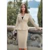 imageHybrid ampamp Company Womens Casual Work Office Dressy Double Lapel Single Button Peplum Comfortable BlazerStonedressy  Premium Weight