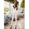 imageHybrid ampamp Company Womens Casual Work Office Dressy Double Lapel Single Button Peplum Comfortable BlazerWhiteblack