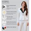 imageHybrid ampamp Company Womens Casual Work Office Dressy Double Lapel Single Button Peplum Comfortable BlazerWhiteblack