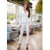 imageHybrid ampamp Company Womens Casual Work Office Dressy Double Lapel Single Button Peplum Comfortable BlazerWhitedressy  Premium Weight