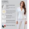 imageHybrid ampamp Company Womens Casual Work Office Dressy Double Lapel Single Button Peplum Comfortable BlazerWhitedressy  Premium Weight
