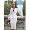 imageHybrid ampamp Company Womens Casual Work Office Dressy Double Lapel Single Button Peplum Comfortable BlazerWhitedressy  Premium Weight