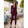 imageHybrid ampamp Company Womens Casual Work Office Dressy Double Lapel Single Button Peplum Comfortable BlazerWinedressy  Premium Weight