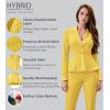 imageHybrid ampamp Company Womens Casual Work Office Dressy Double Lapel Single Button Peplum Comfortable BlazerYellow
