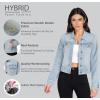 imageHybrid ampamp Company Womens Long Sleeve Denim Jackets Basic Button Down Jean Jacket with PocketsJk22888bleach