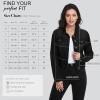 imageHybrid ampamp Company Womens Long Sleeve Denim Jackets Basic Button Down Jean Jacket with PocketsJk22889jet Black