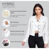 imageHybrid ampamp Company Womens Long Sleeve Denim Jackets Basic Button Down Jean Jacket with PocketsJk37340white
