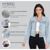 imageHybrid ampamp Company Womens Long Sleeve Denim Jackets Basic Button Down Jean Jacket with PocketsJk37350bleach