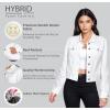 imageHybrid ampamp Company Womens Long Sleeve Denim Jackets Basic Button Down Jean Jacket with PocketsJk37350white