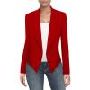 imageHybrid ampamp Company Womens Casual Work Office Blazer Open Front Heavy Ponti Shawl Collar Long Sleeve JacketRed9789