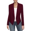 imageHybrid ampamp Company Womens Casual Work Office Blazer Open Front Heavy Ponti Shawl Collar Long Sleeve JacketWine9789