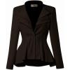 imageHybrid ampamp Company Womens Casual Work Office Dressy Double Lapel Single Button Peplum Comfortable BlazerBrowndressy  Premium Weight