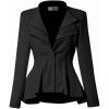 imageHybrid ampamp Company Womens Casual Work Office Dressy Double Lapel Single Button Peplum Comfortable BlazerCharcoaldressy  Premium Weight