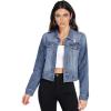 imageHybrid ampamp Company Womens Long Sleeve Denim Jackets Basic Button Down Jean Jacket with PocketsJk37350medwas