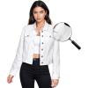 imageHybrid ampamp Company Womens Long Sleeve Denim Jackets Basic Button Down Jean Jacket with PocketsJk37350white
