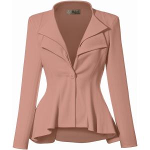 imageHybrid ampamp Company Womens Casual Work Office Dressy Double Lapel Single Button Peplum Comfortable BlazerMauvedressy  Premium Weight