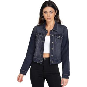 imageHybrid ampamp Company Womens Long Sleeve Denim Jackets Basic Button Down Jean Jacket with PocketsDark Wash