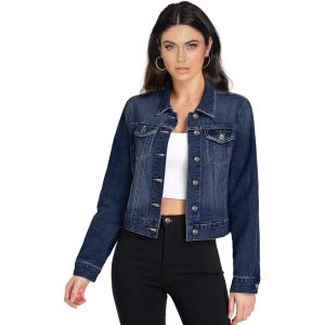 imageHybrid ampamp Company Womens Long Sleeve Denim Jackets Basic Button Down Jean Jacket with PocketsJk22880indigo