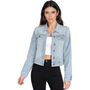imageHybrid ampamp Company Womens Long Sleeve Denim Jackets Basic Button Down Jean Jacket with PocketsJk22888bleach