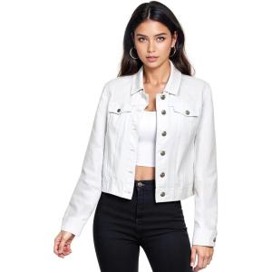 imageHybrid ampamp Company Womens Long Sleeve Denim Jackets Basic Button Down Jean Jacket with PocketsJk37340white