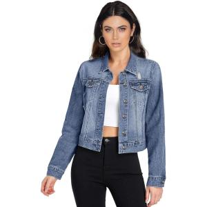 imageHybrid ampamp Company Womens Long Sleeve Denim Jackets Basic Button Down Jean Jacket with PocketsJk37350medwas